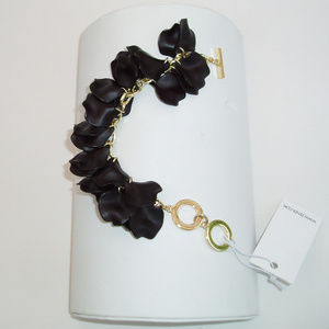 Gold & Black Matte Flower Bracelet